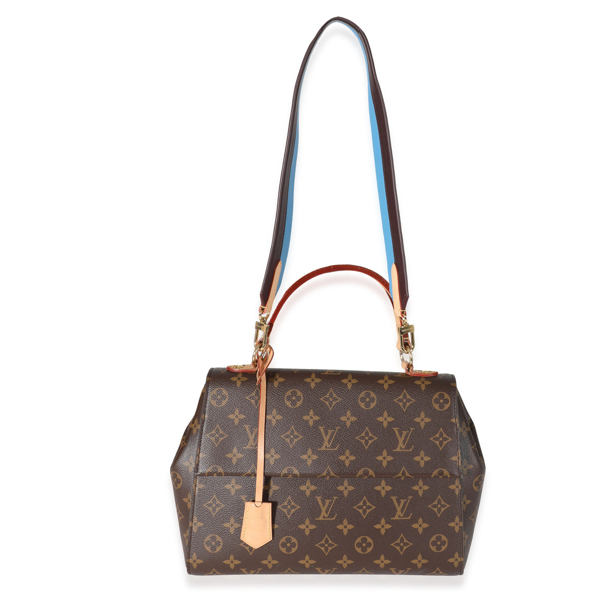 Louis Vuitton White and Blue Damier Azur Coated Canvas Neverfull GM Gold Hardware, 2021-2022, White/Blue/Brown Womens Handbag