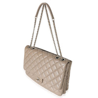 Chanel Grey Lambskin Large Chanel 3 Flap Bag