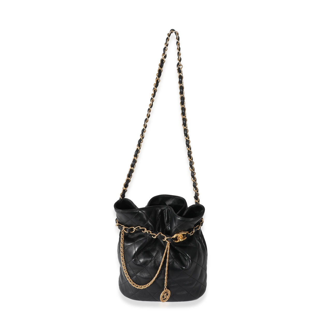 Chanel 23S Black Lambskin Small Bucket Bag