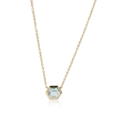 Tiffany & Co. Palomas Picasso Blue Topaz Studio Hexagon Pendant in 18k YG