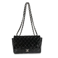 Chanel Black Patent Soft Jumbo Single Flap Bag