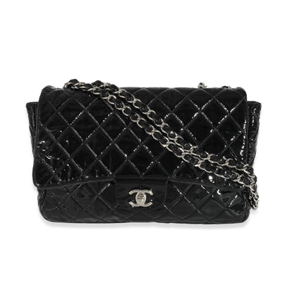 Chanel Black Patent Soft Jumbo Single Flap Bag