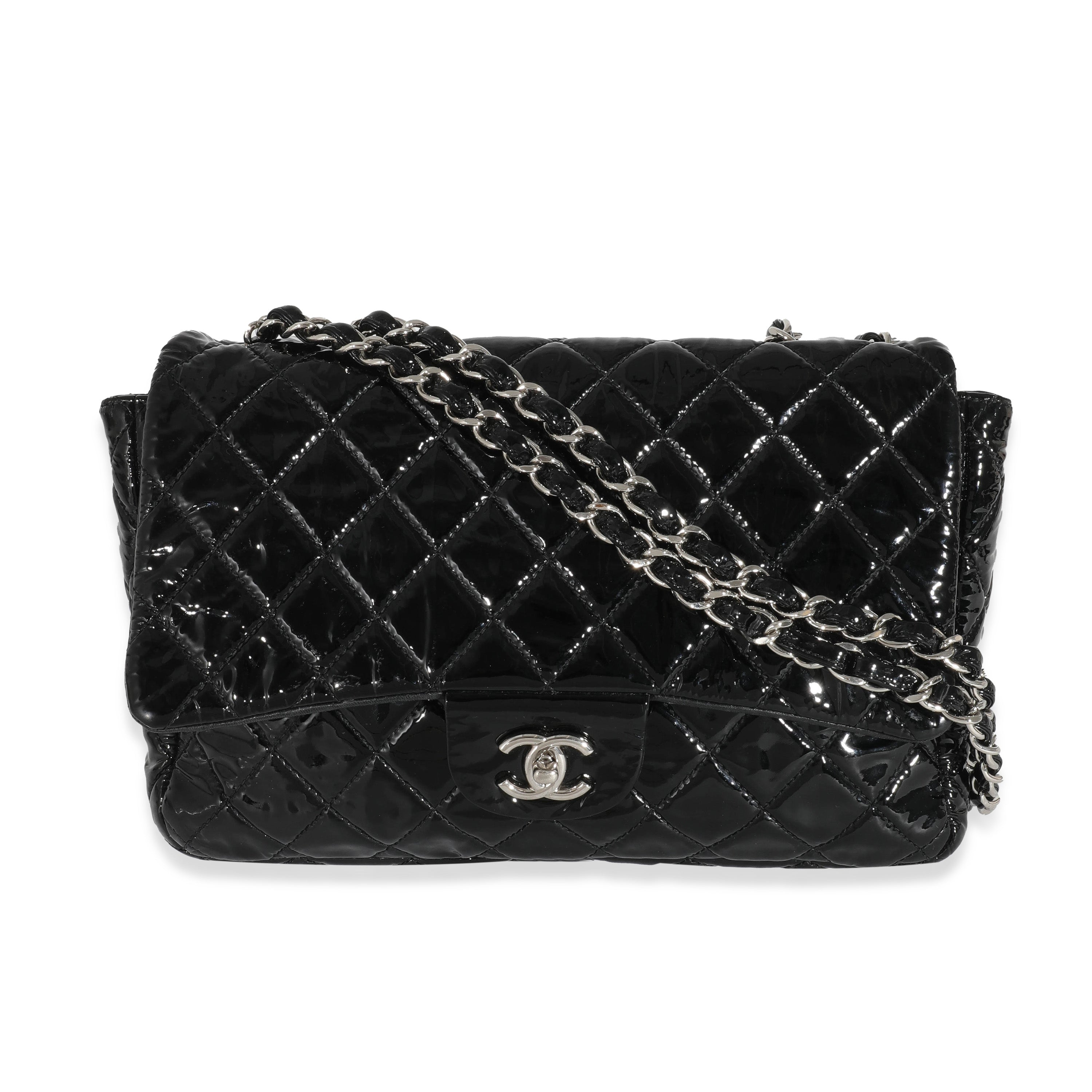 Chanel Black Patent Soft Jumbo Single Flap Bag, myGemma