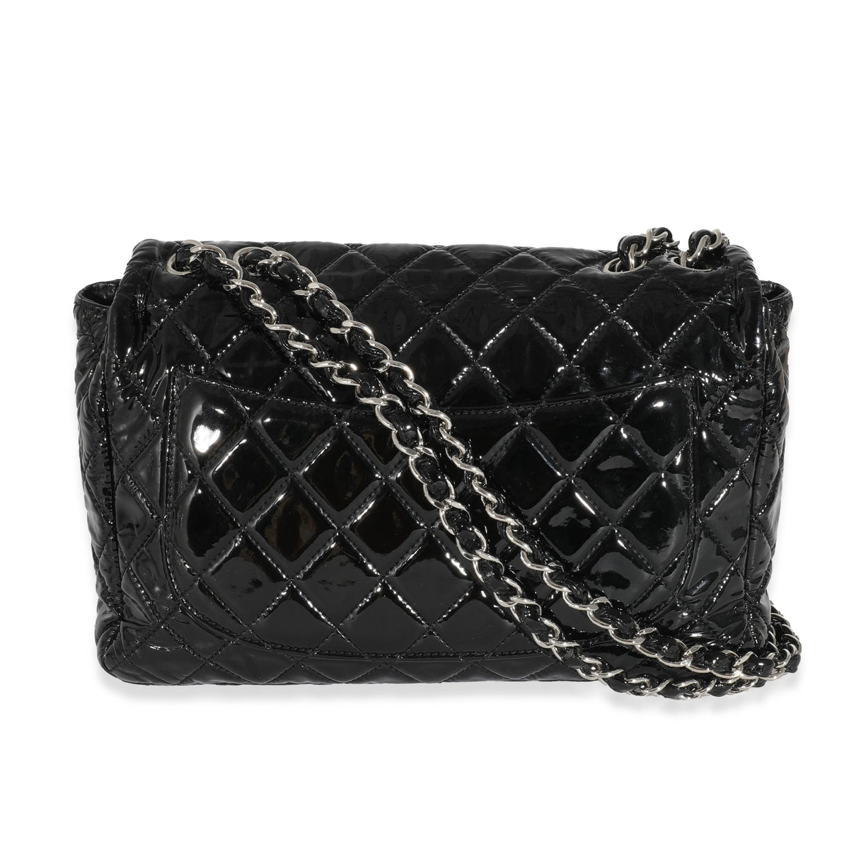 Chanel Black Patent Soft Jumbo Single Flap Bag