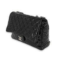 Chanel Black Patent Soft Jumbo Single Flap Bag