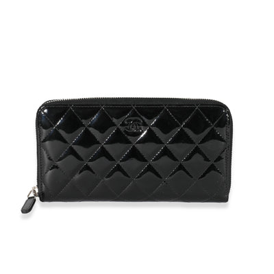 Chanel Black Quilted Patent Classic Continental Wallet