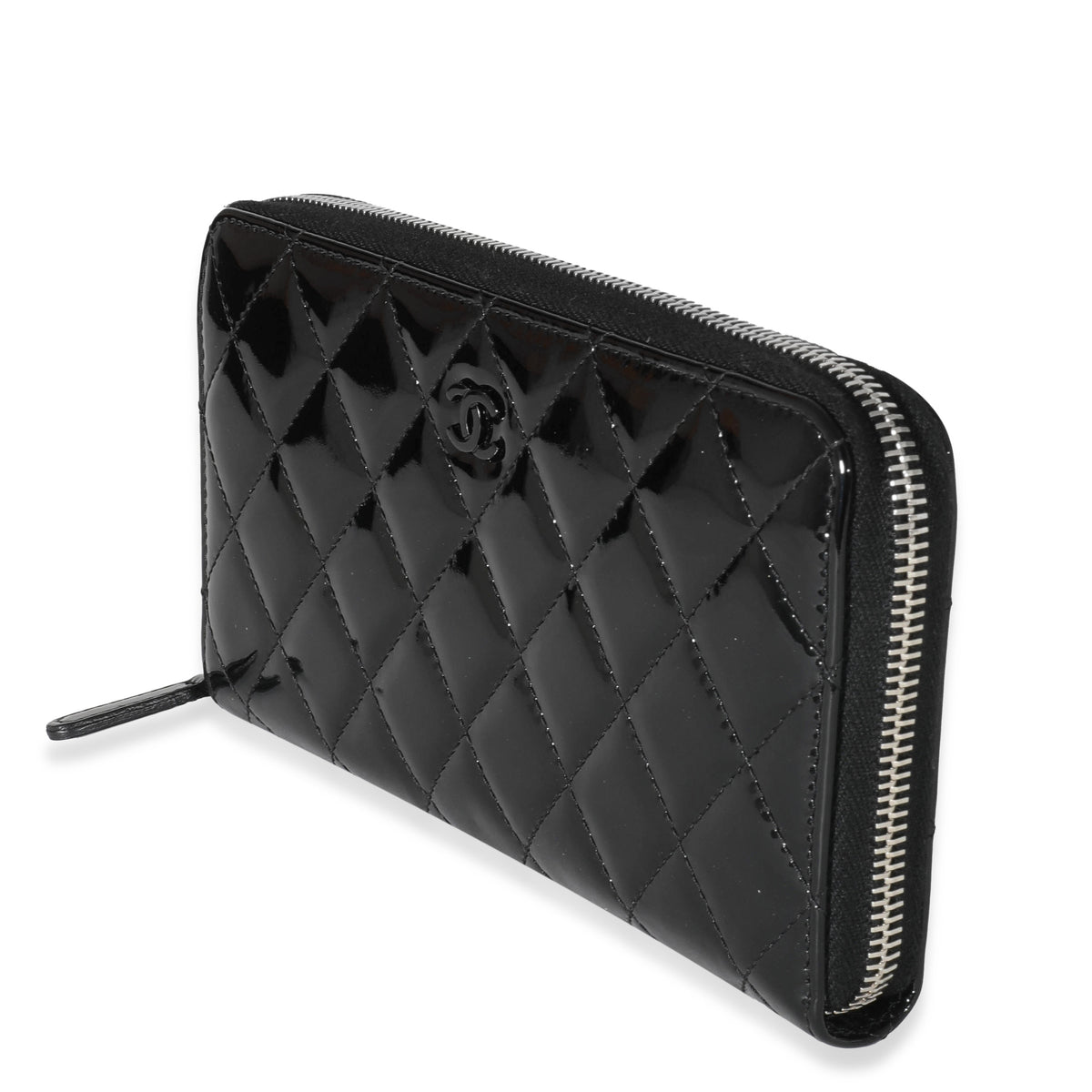 Chanel Black Quilted Patent Classic Continental Wallet