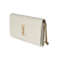 Saint Laurent Crema Leather Monogram Tri Tone Kate Chain Wallet