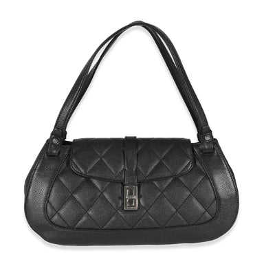 Chanel Black Caviar Mademoiselle Lock Shoulder Bag