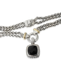 David Yurman Albion Onyx Necklace in Yellow Gold/Sterling Silver 0.27