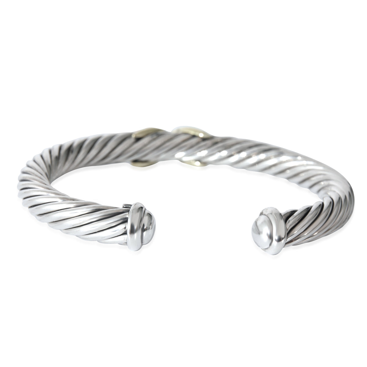 David Yurman Cable Collection Bracelet in 925 Yellow Gold/Sterling Silver, 7mm