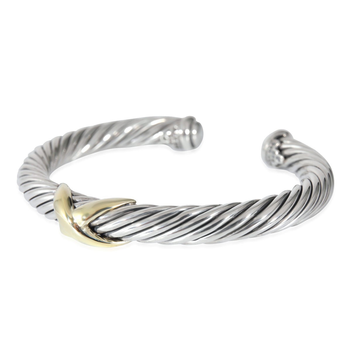 David Yurman Cable Collection Bracelet in 925 Yellow Gold/Sterling Silver, 7mm