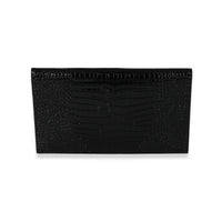 Saint Laurent Black Shiny Crocodile Embossed Leather Uptown Pouch