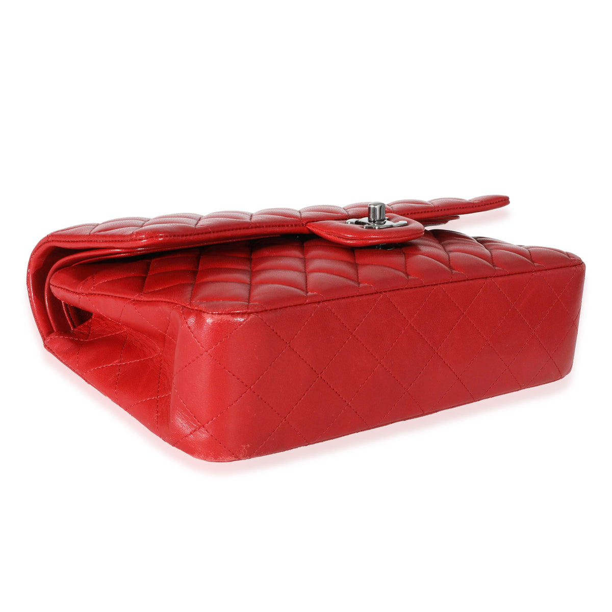 Chanel Red Lambskin Medium Classic Double Flap Bag