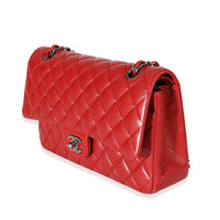 Chanel Red Lambskin Medium Classic Double Flap Bag