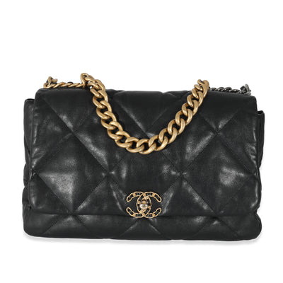 Chanel Black Quilted Lambskin Chanel 19 Maxi Flap Bag