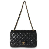 Chanel Black Quilted Lambskin Jumbo Classic Double Flap Bag