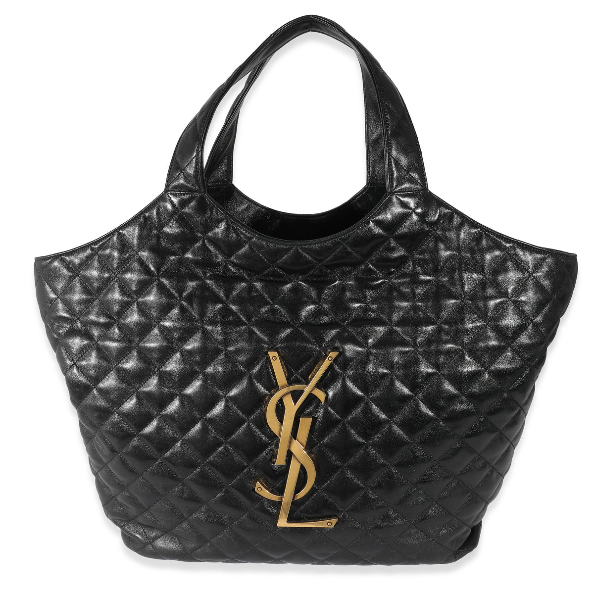Icare large YSL-monogram quilted-leather bag