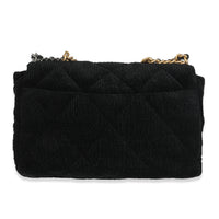 Chanel Black Corduroy Large Chanel 19 Flap Bag