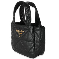 Prada Black Nappa Leather Small Topstitch Tote