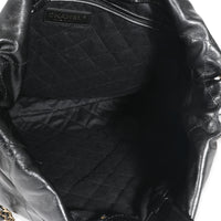 Chanel Black Shiny Quilted Calfskin Chanel 22 Backpack