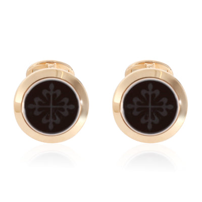 Patek Philippe Calatrava Onyx Cufflinks in 18k Rose Gold