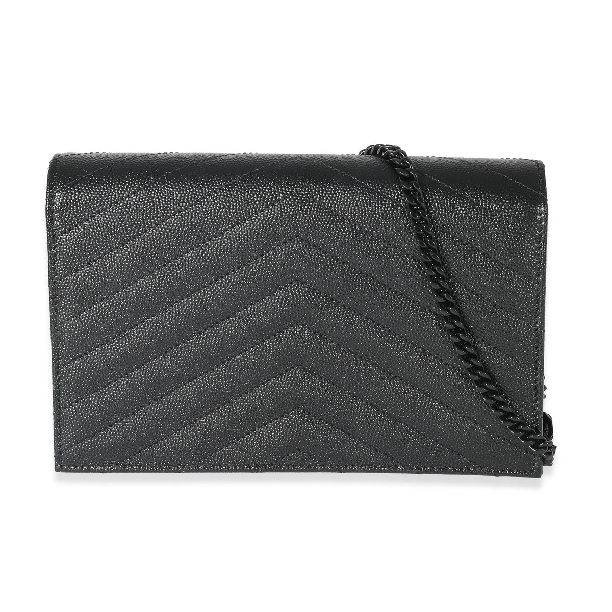 Saint Laurent Monogram Quilted Leather Pouch Black GHW