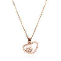 Chopard Happy Diamonds Double Hearts Pendant in 18K Rose Gold 0.18 CTW