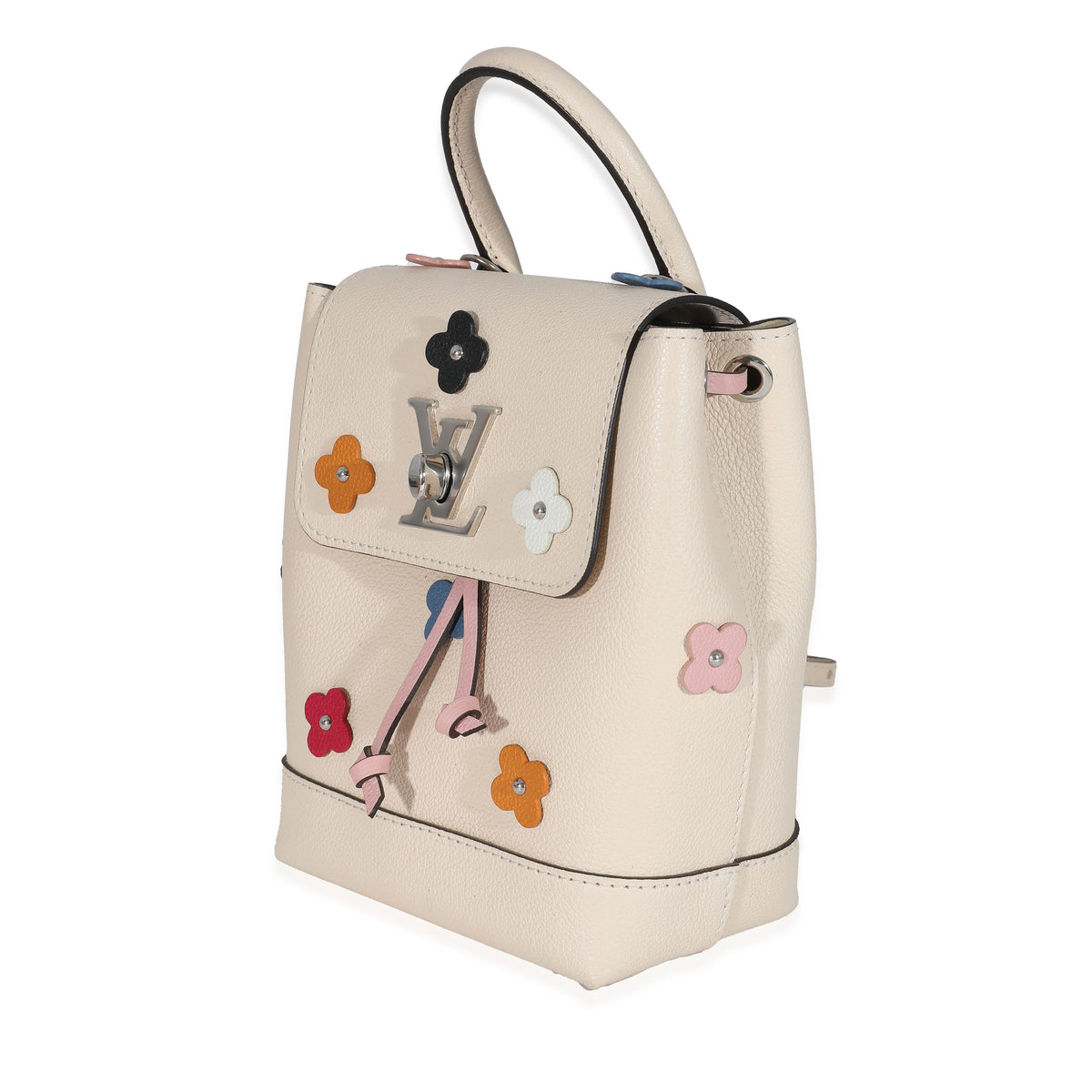 Louis Vuitton Creme Calfskin Mechanical Flower Lockme Mini Backpack | myGemma