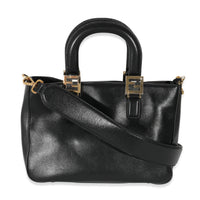 Fendi Black Vitello Glacier Small FF Tote