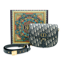 Christian Dior Blue Oblique Jacquard Medium Bobby Bag