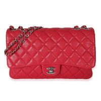 Chanel Pink Lambskin 3 Compartment Flap Bag