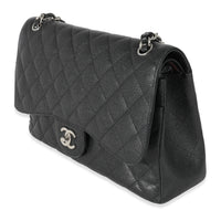 Chanel Black Caviar Jumbo Classic Double Flap Bag