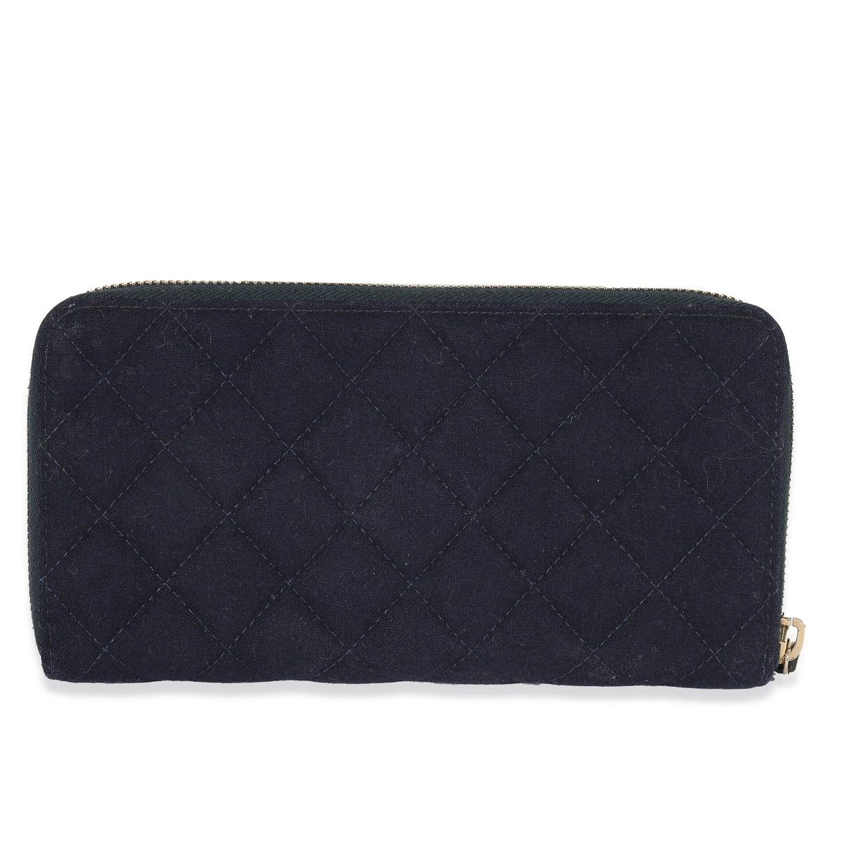 Chanel 18A Navy Fabric Charming Long Continental Zip Wallet