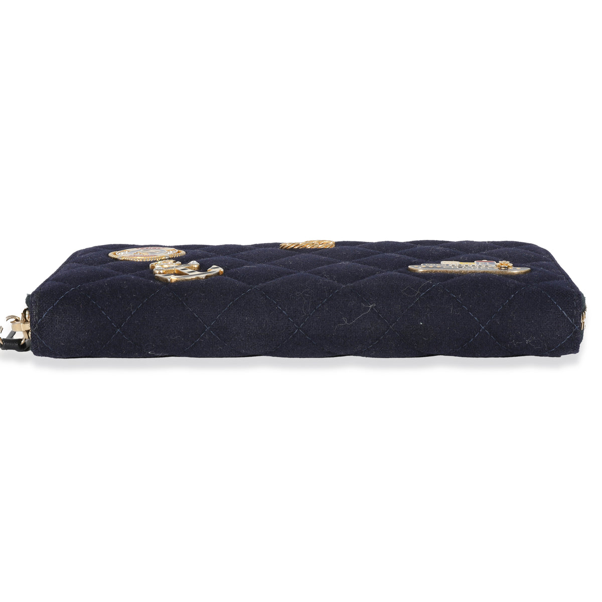 Chanel 18A Navy Fabric Charming Long Continental Zip Wallet