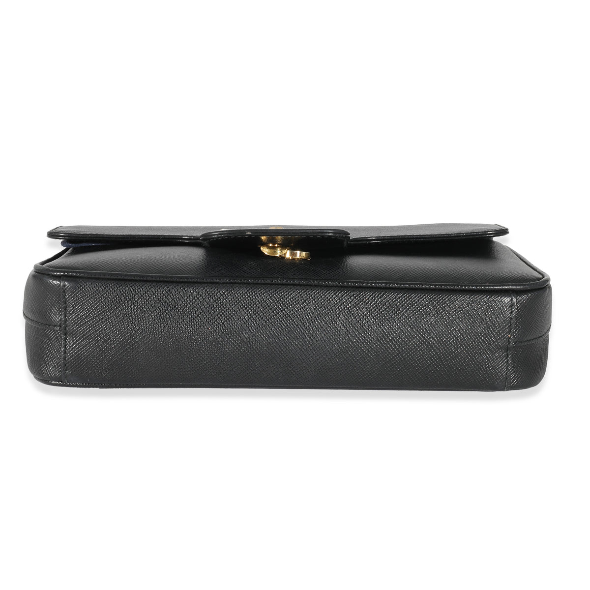 Prada Black Saffiano Pattina Flap Bag