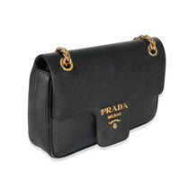 Prada Black Saffiano Pattina Flap Bag