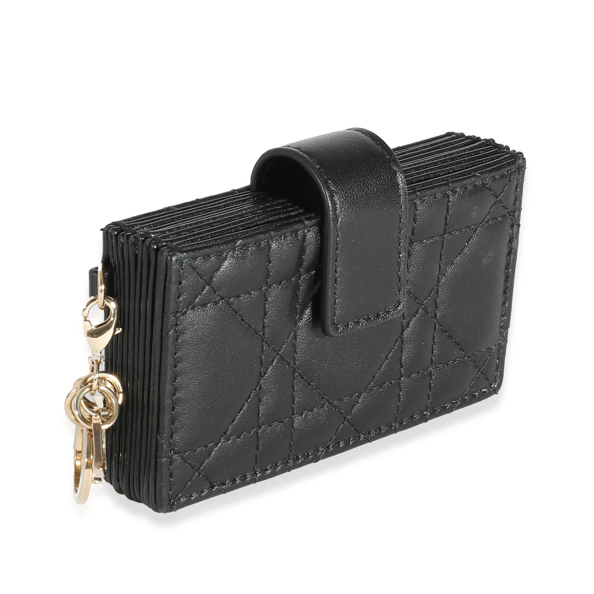 Christian Dior Black Cannage Lambskin Lady Dior 5-Gusset Card Holder