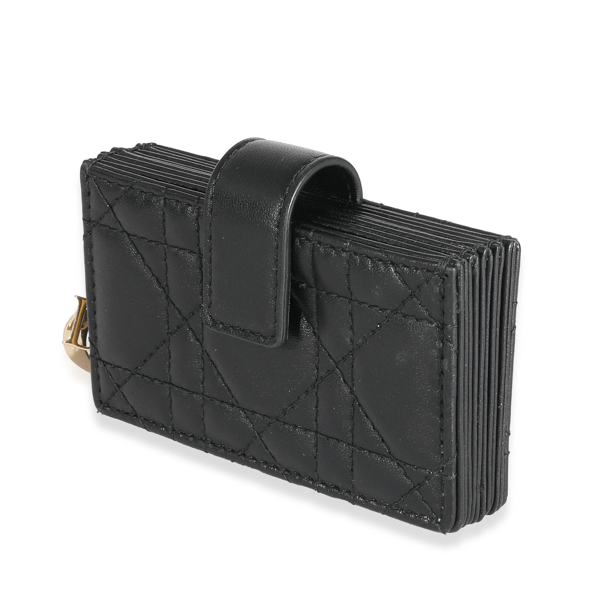 Christian Dior Black Cannage Lambskin Lady Dior 5-Gusset Card Holder