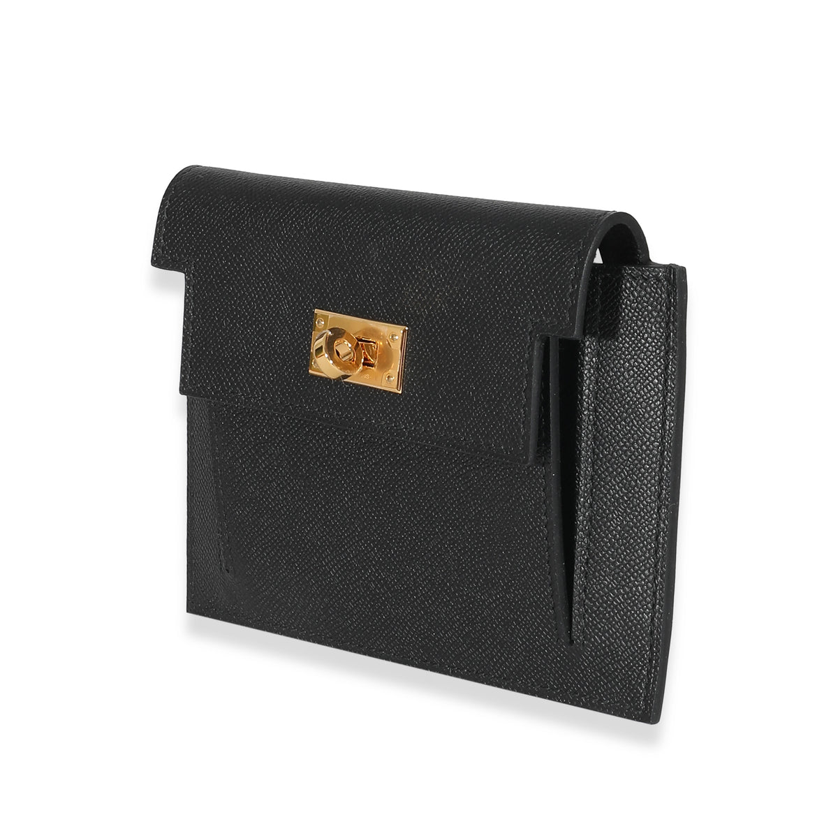 New HERMES Kelly Pocket Compact Wallet Gold Epsom Leather Gold