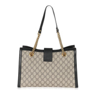 Gucci Beige GG Supreme Medium Padlock Tote