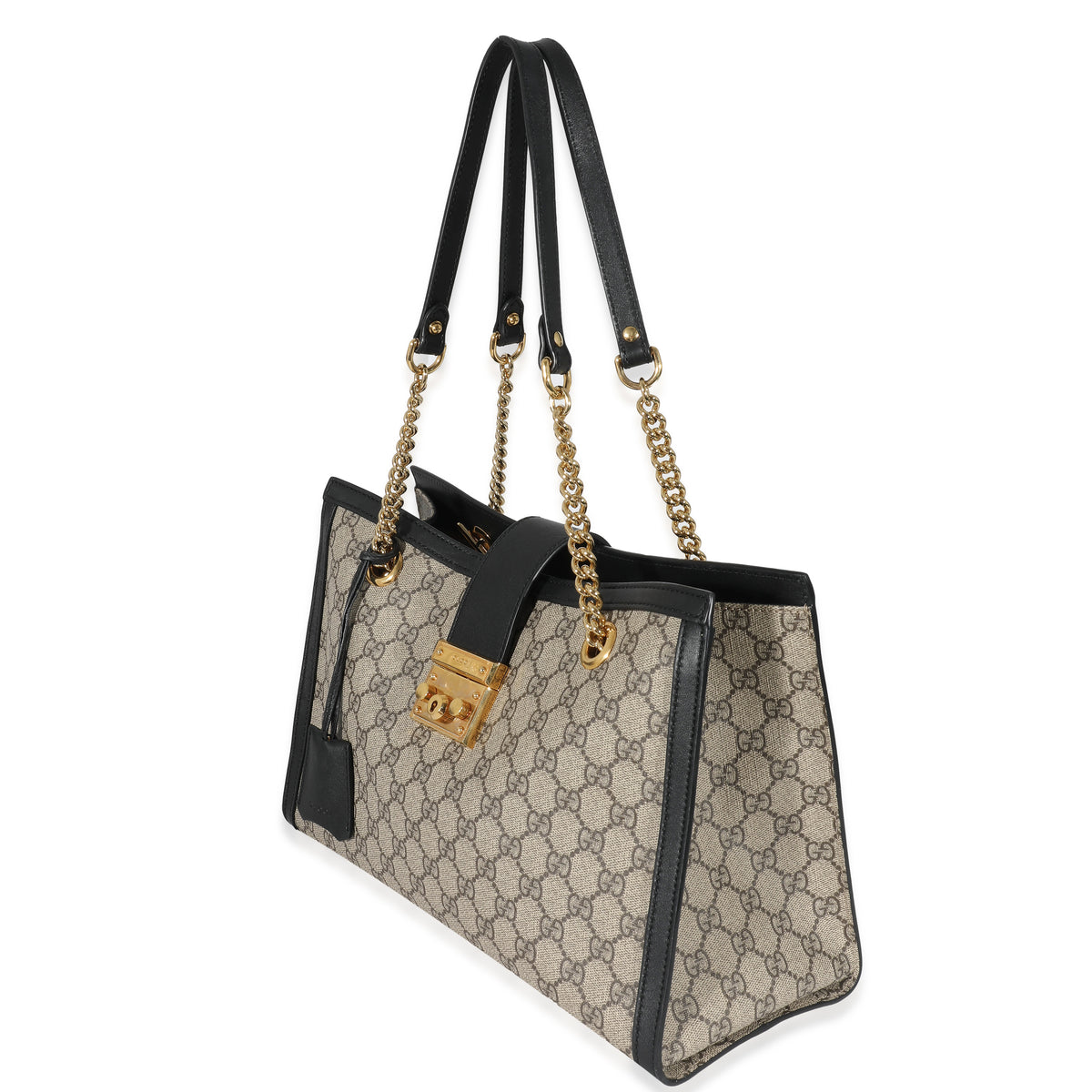 Gucci Beige GG Supreme Medium Padlock Tote