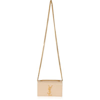 Saint Laurent Beige Grain De Poudre Small Kate Chain Bag