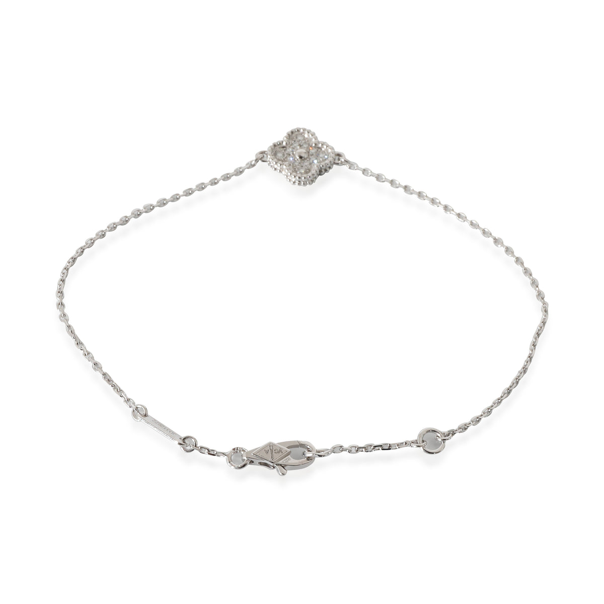 Van Cleef & Arpels Sweet Alhambra Diamond Bracelet in 18k White Gold 0.08 CTW