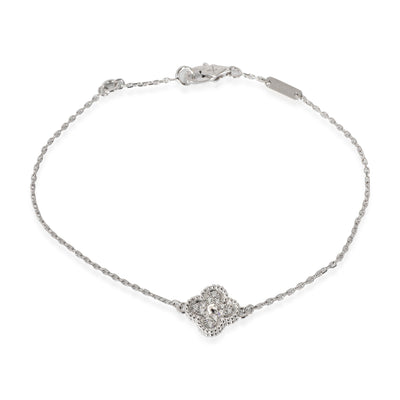 Van Cleef & Arpels Sweet Alhambra Diamond Bracelet in 18k White Gold 0.08 CTW