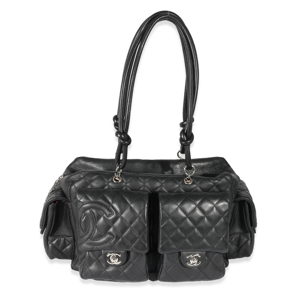 Chanel Black Quilted Lambskin Large Cambon Multipocket Reporter Bag, myGemma