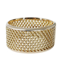 Wide Weave Bangle Bracelet in 18k Yellow Gold