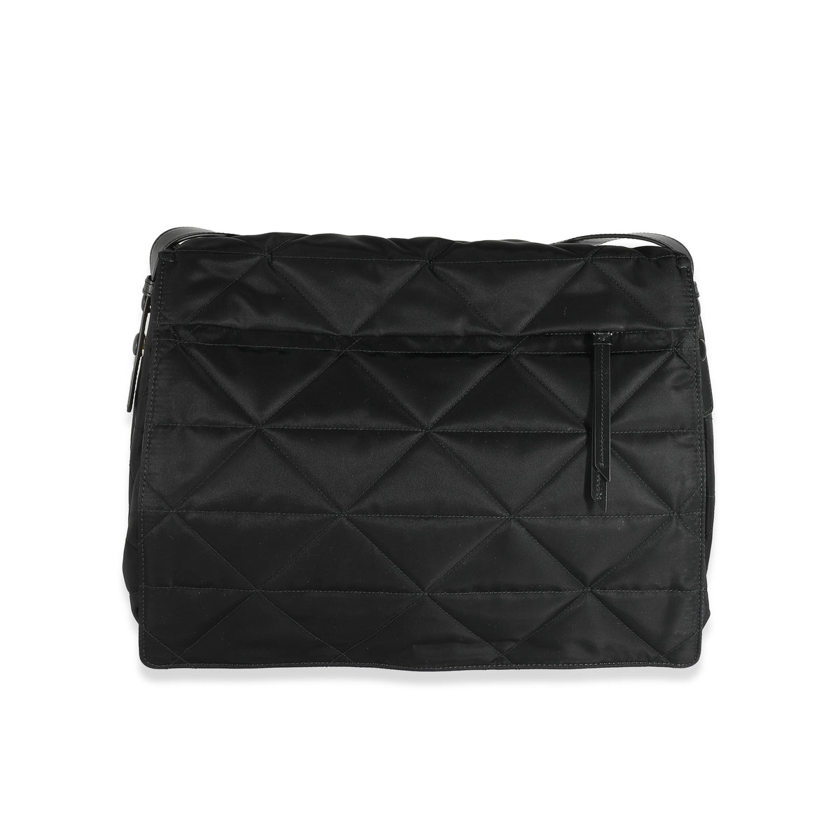 Prada Black Re-Nylon Logo Plaque Messenger