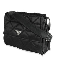 Prada Black Re-Nylon Logo Plaque Messenger