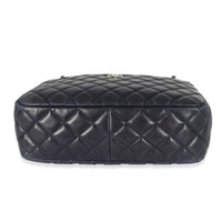 Chanel Navy Quilted Lambskin CC Tote